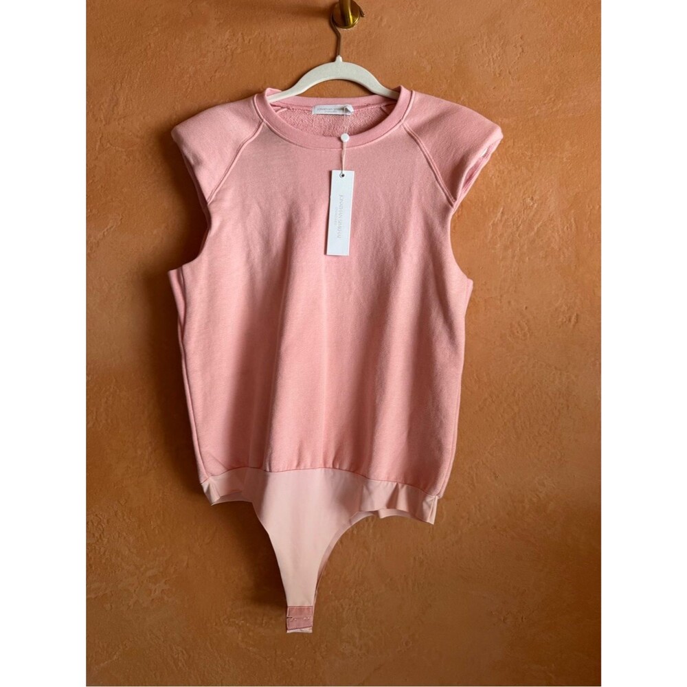 Jonathan Simkhai Standard Organic Cotton Sweatshirt Bodysuit Guava M NWT
